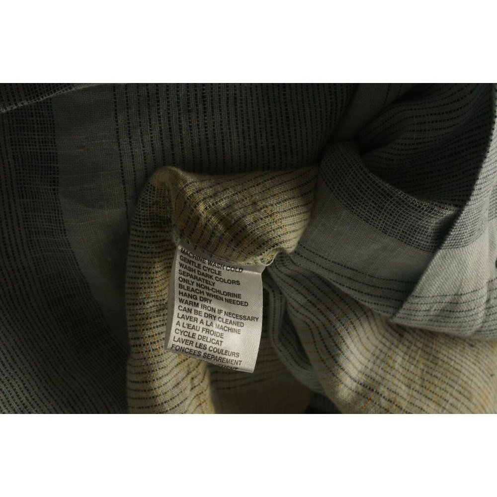 Tommy Bahama Men's XL Short Sleeve Gray Orange Stripe Linen Button Up Camp Shirt - Picture 9 of 10